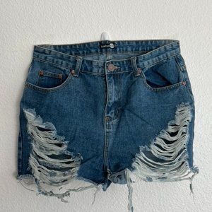 Boohoo Blue Denim Shorts Size 8